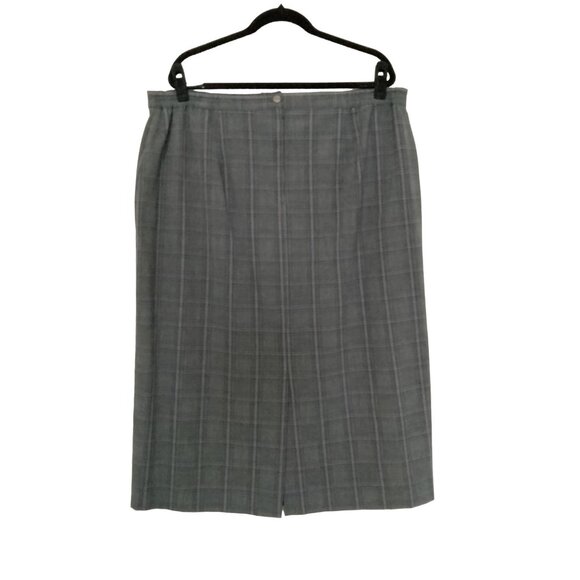 Sag Harbor Plus Size 22W Plaid Skirt Elastic Sides Back Button & Zip Closure - Picture 5 of 8